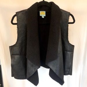 Black suede vest
